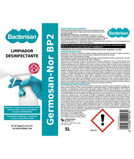 Germosan Nor BP2 | Limpiador desinfectante | Bacterisan