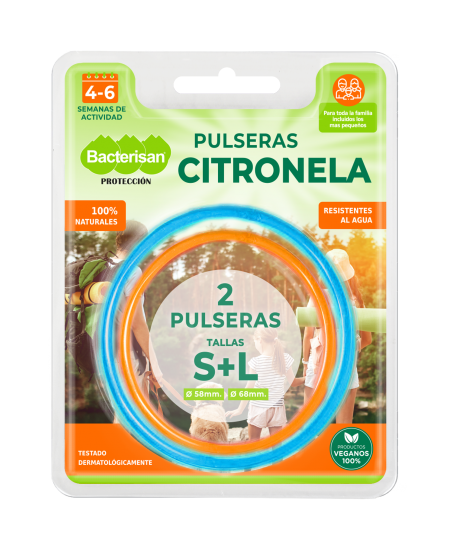 Pulseras repelentes con citronela tallas S y L