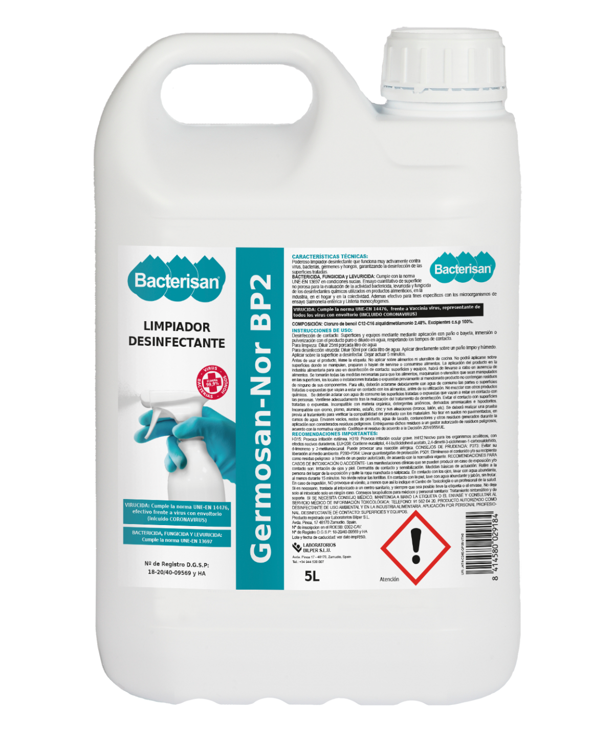 Germosan Nor BP2 | Limpiador desinfectante | Bacterisan
