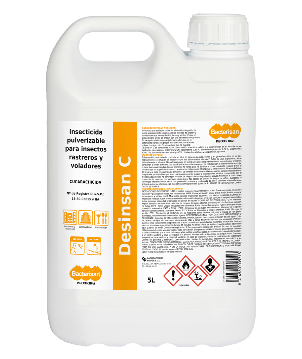 Desinsa C | Insecticida pulverizable y nebulizable | Bacterisan