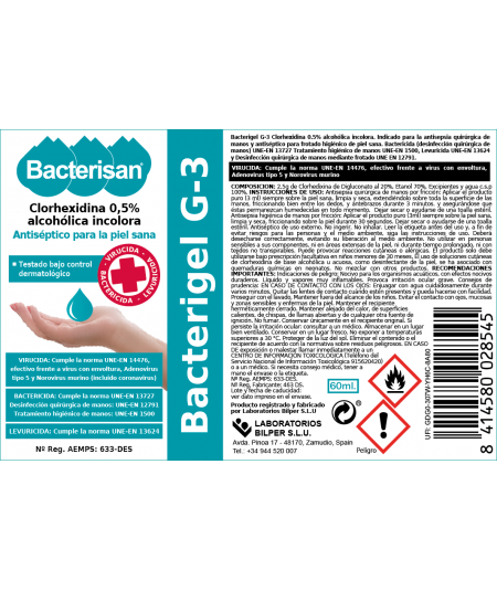 Bacterigel G-3 | Desinfectante manos | Bacterisan